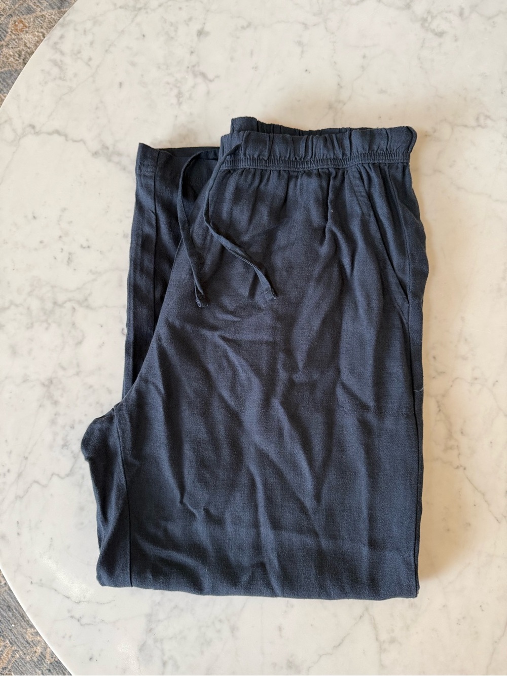 Splendid Angie Navy Linen Blend Wide Leg Pants M